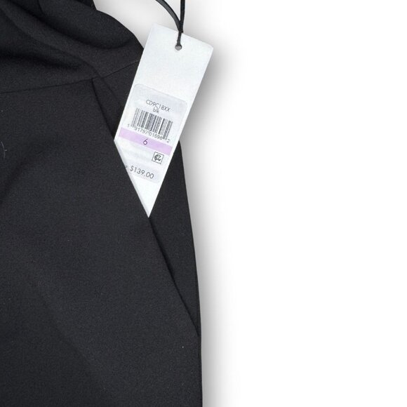 NWT Calvin Klein Black Belted Ruffle Sleeve Jumpsuit Size 6 - Picture 7 of 7